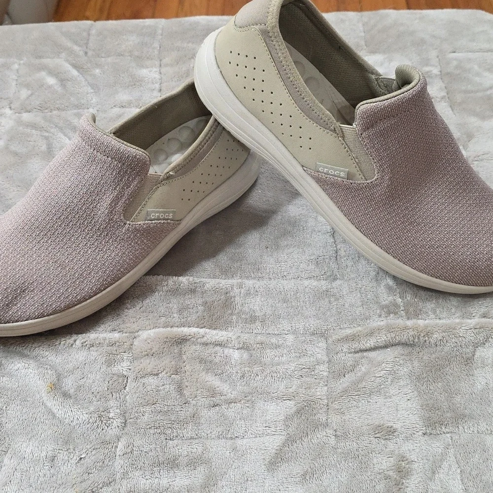 Reviva by Crocs Men's Slip-On Loafers Tan Stretch Comfort Casual Sz 11 EUC - Picture 7 of 12